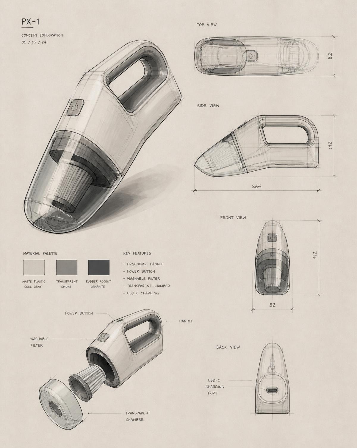 PX-1 Handheld — Sketch
