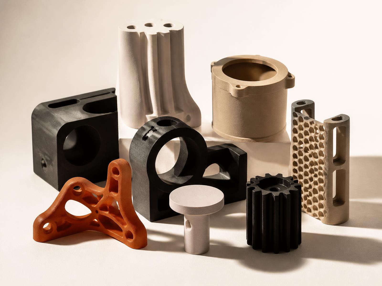 3D printed prototype parts and machined components produced by 100KRAFT